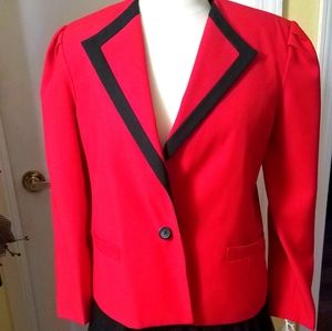 NEW 80's Vintage Red Blazer by Sherbet sz 8p